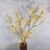 Single branches of winter jasmine, azalea, forsythia, inch gold artificial flowers, artificial flowers, creative new Chinese-style home, wedding decoration, soft furnishing arrangement, silk flowers, artificial flowers, artificial winter jasmine Item Picture